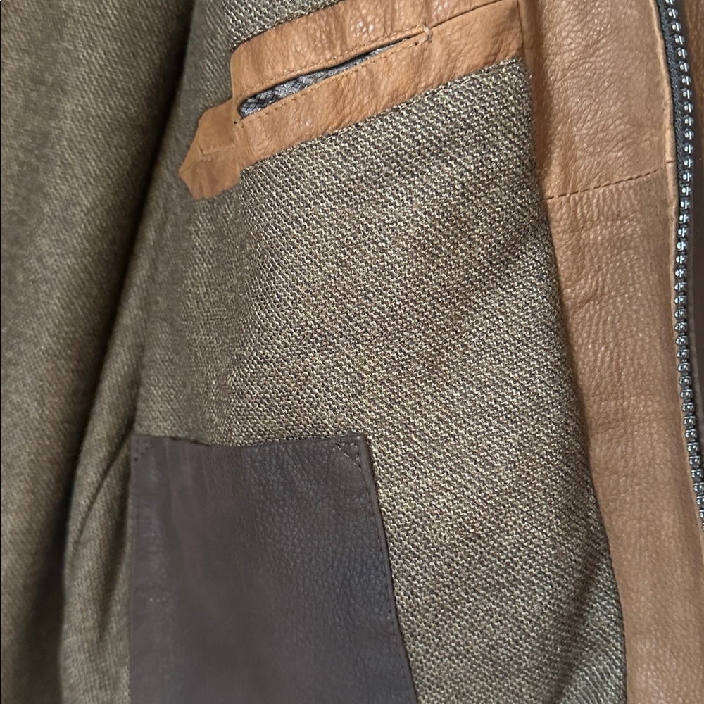 Men’s Remy Dark Brown Leather Full Zip with Snaps Jacket Size 42 - Picture 6 of 11